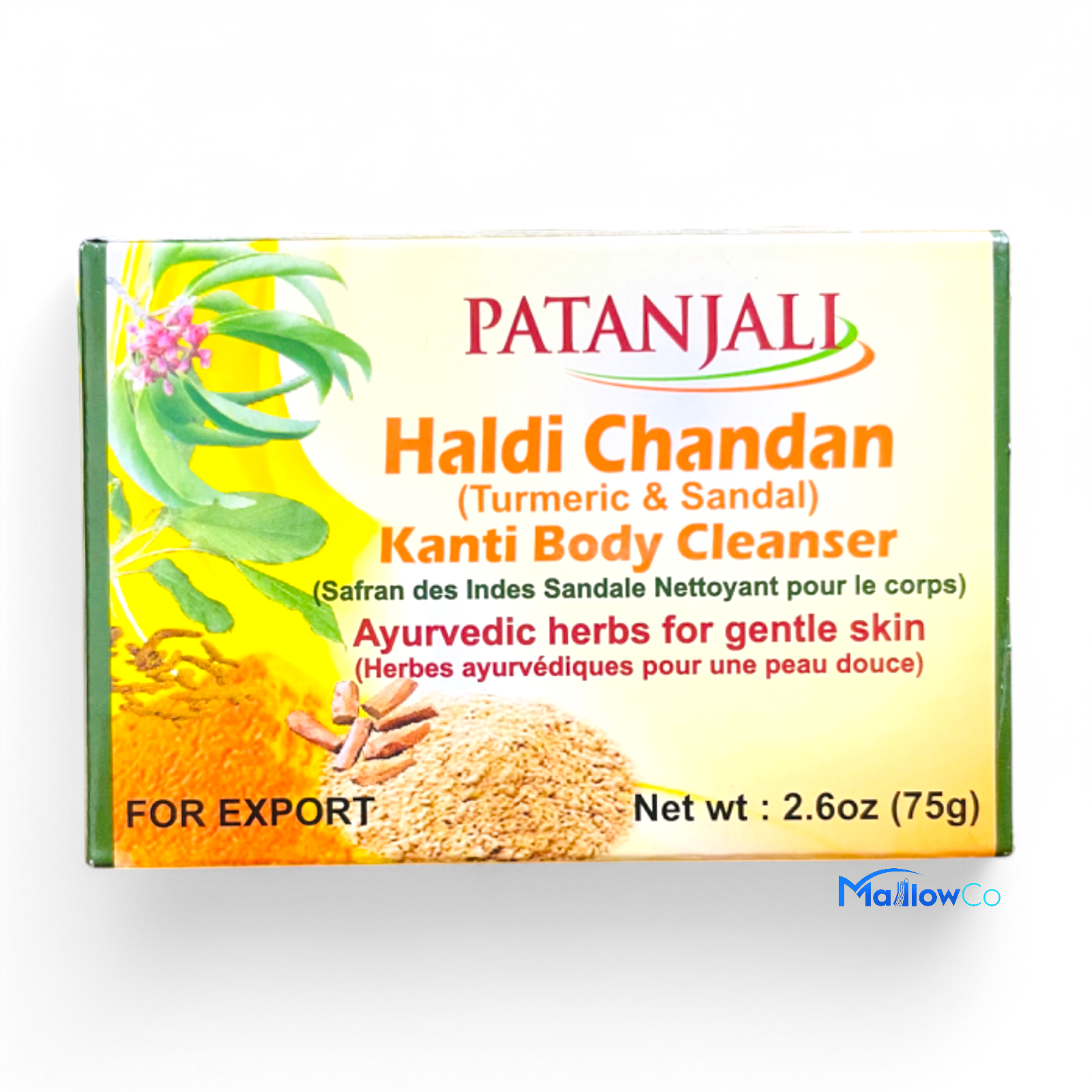 Patanjali Haldi Chandan(Turmeric and sandal) Body Cleanser 75gm x 3pack - Cosmetics & Health 3pcs - Image 1