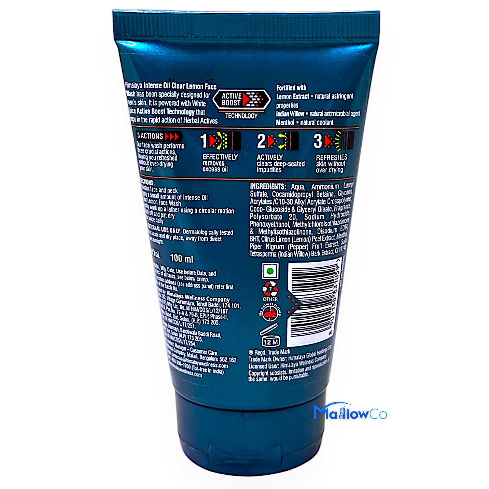 Himalaya Men Intense Oil Clear Lemon Facewash - Cosmetics & Health 100ml by Himalaya