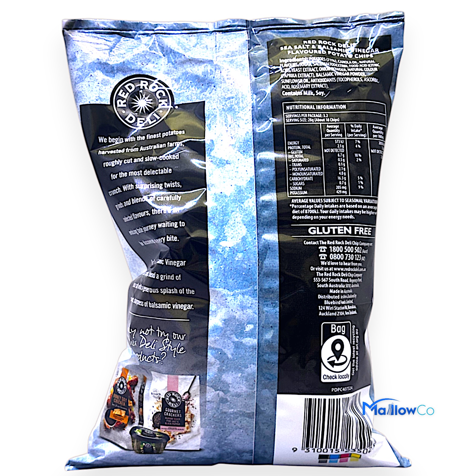 Red Rock Deli Sea Salt & Balsamic Vinegar Potato Chips – Premium Deli-Style Snack - Cosmetics & Health 90gm - Image 2