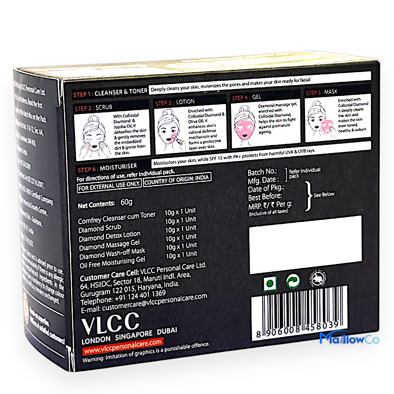VLCC Diamond Facial Kit - Cosmetics & Health 60gm - Image 2