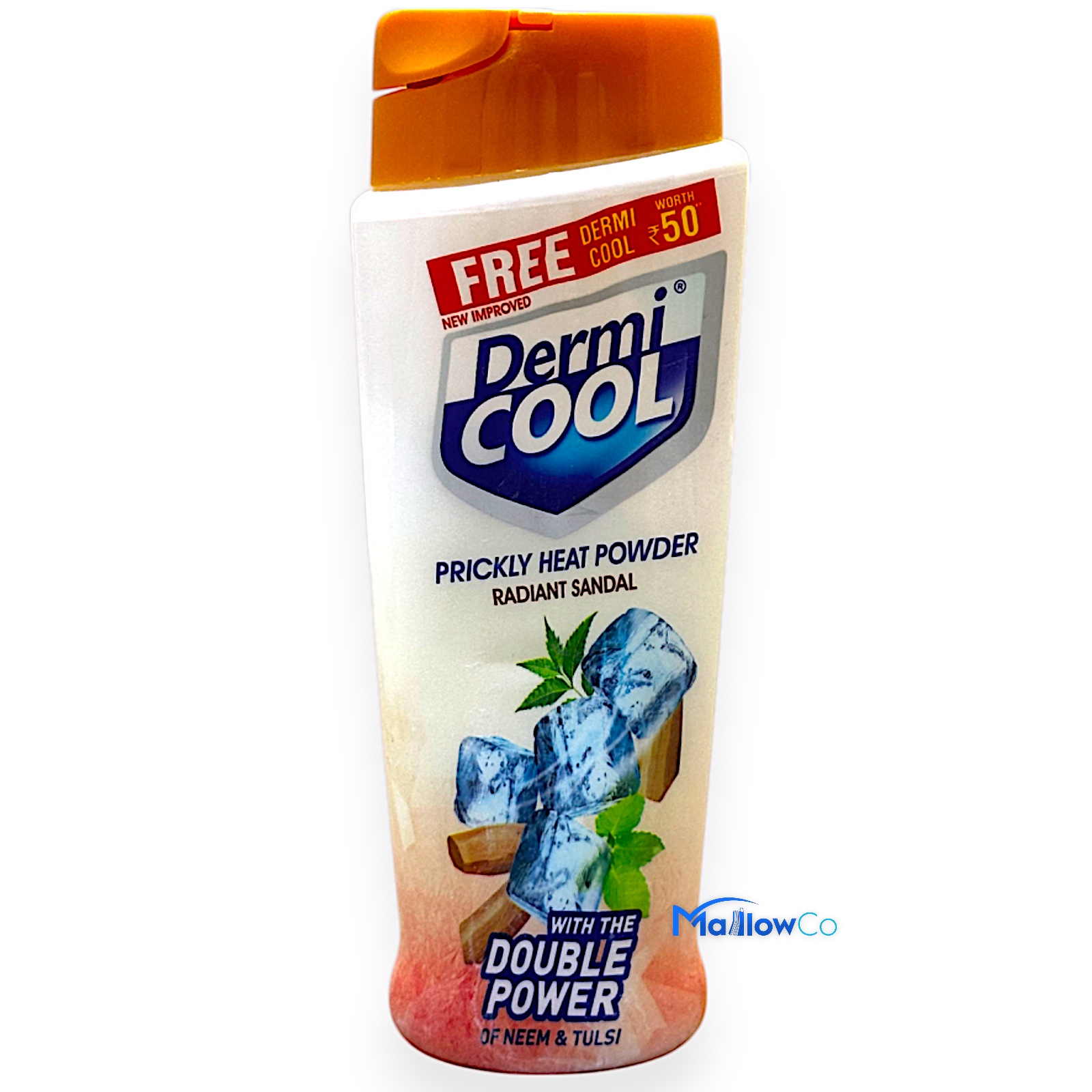 Dermi Cool Prickly Heat Powder Radiant Sandal - Cosmetics & Health 200gm - Image 2