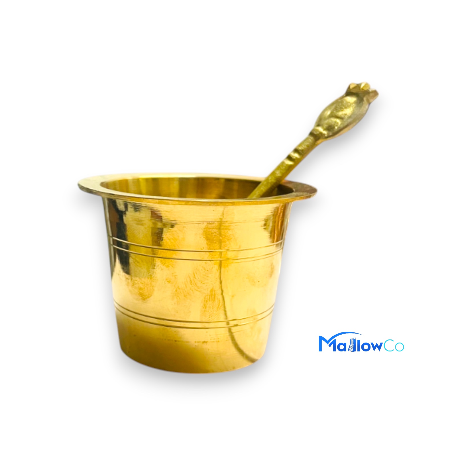 Pancha Patra with Spoon Brass - Festive & Occasions 1pcs - Image 1