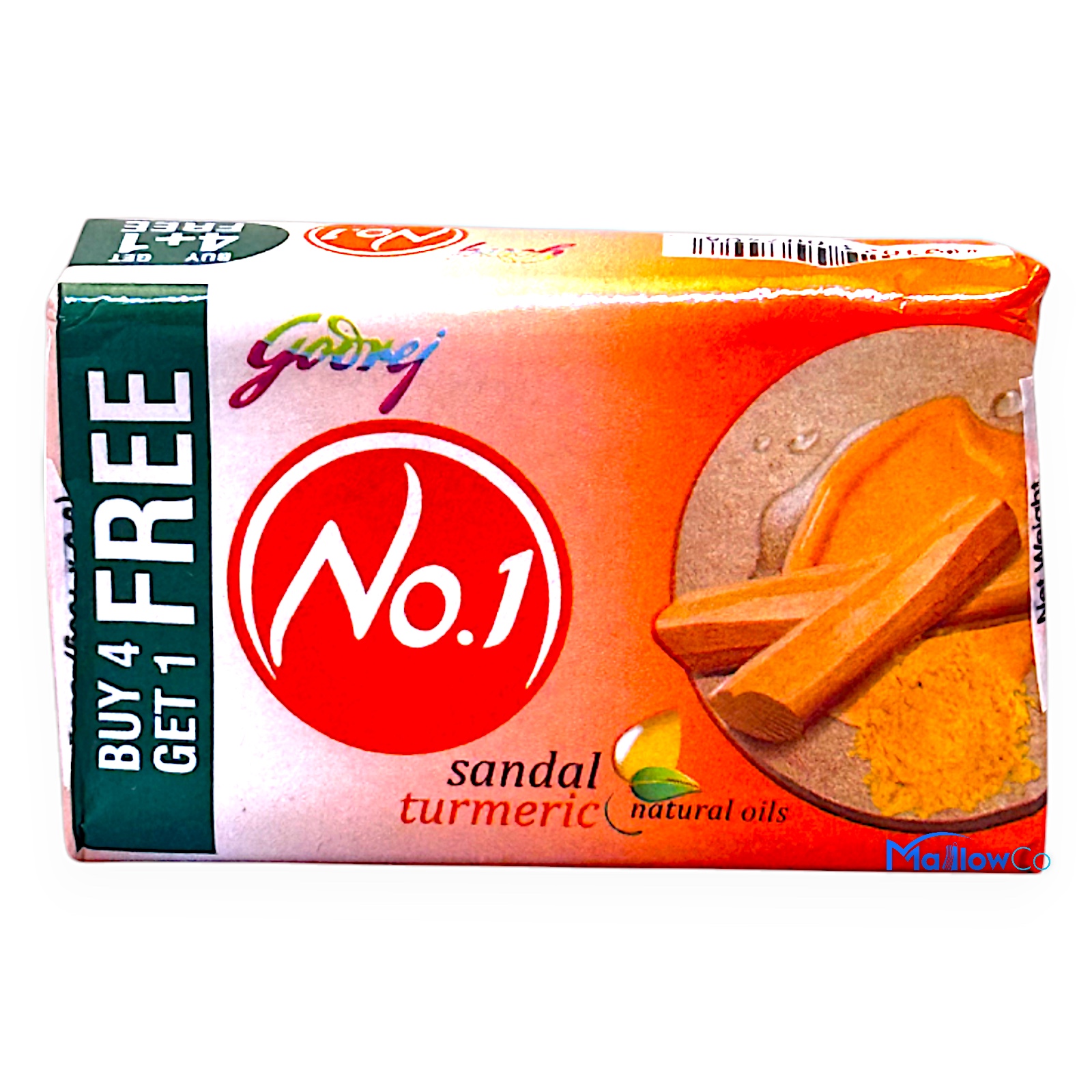 Godrej No.1 Sandal Turmeric Soap - Cosmetics & Health 100gm - Image 1