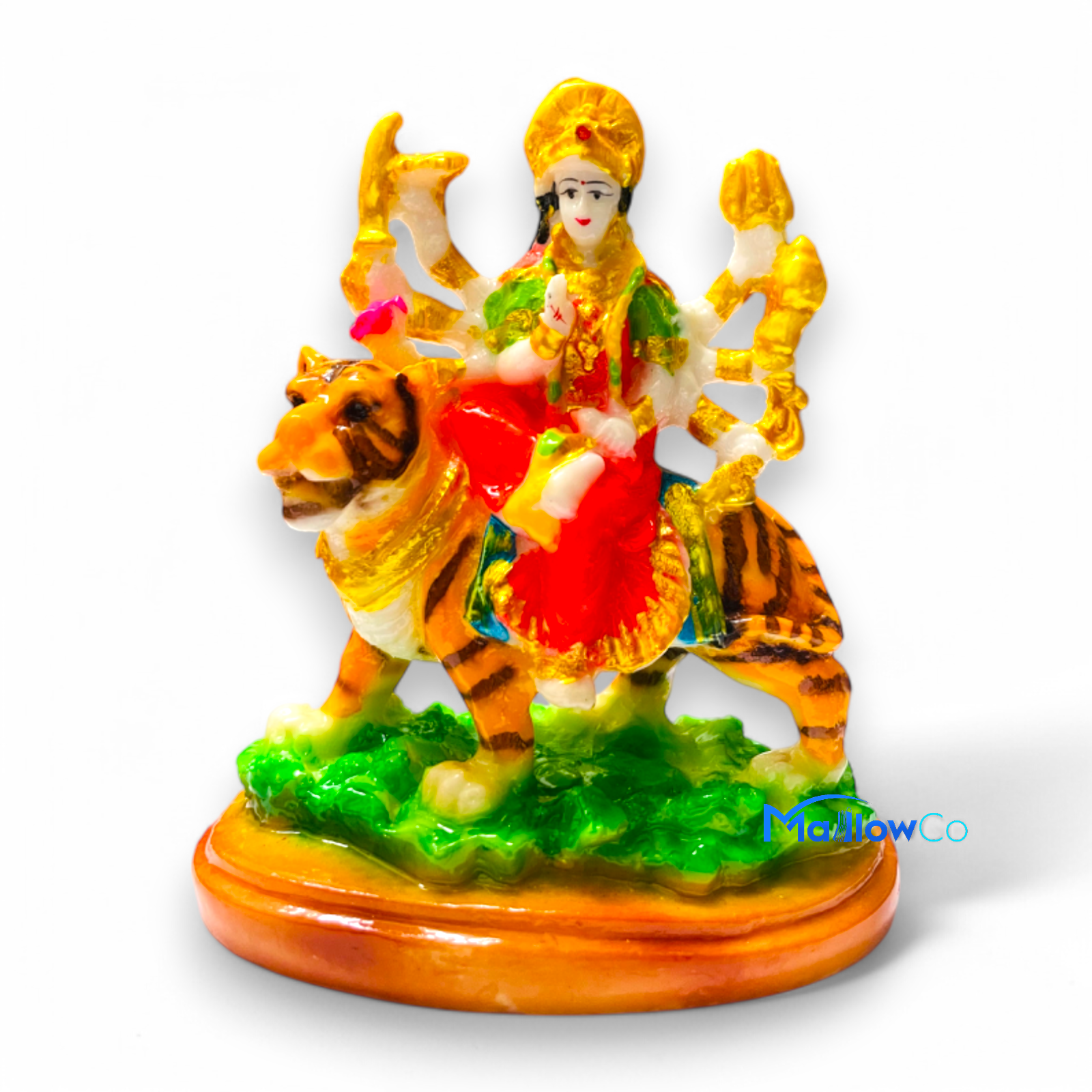 Durga Mata Statue On Tiger 170gm - Festive & Occasions 1pcs - Image 1