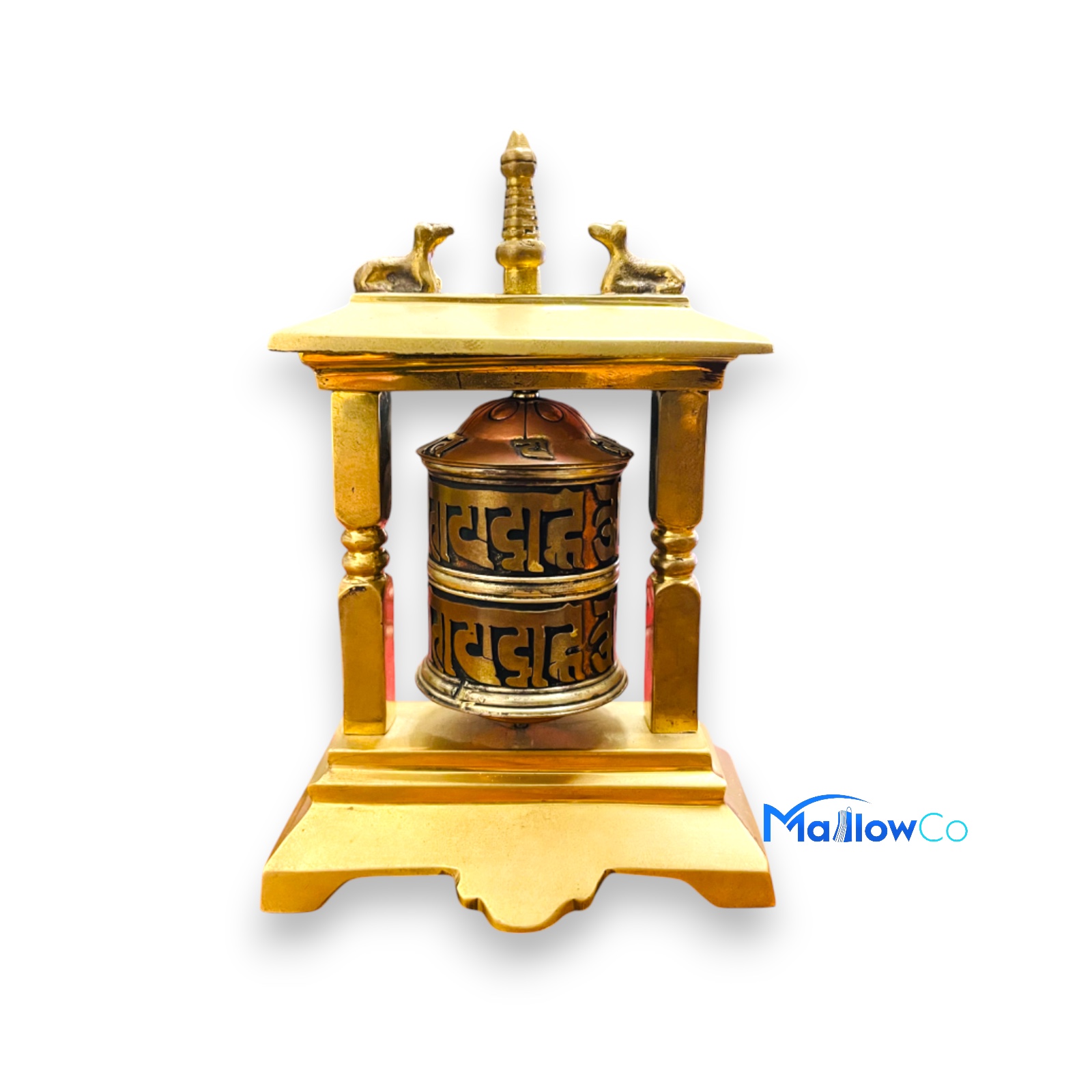Buddhist Prayer Wheel With Frame Brass - Festive & Occasions 1pcs - Image 1