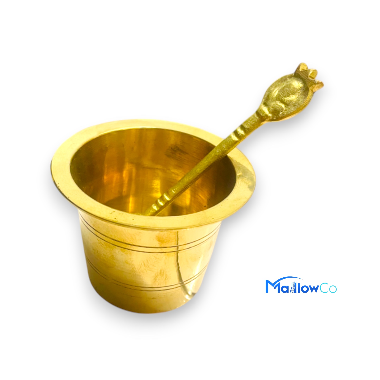 Pancha Patra with Spoon Brass - Festive & Occasions 1pcs - Image 2