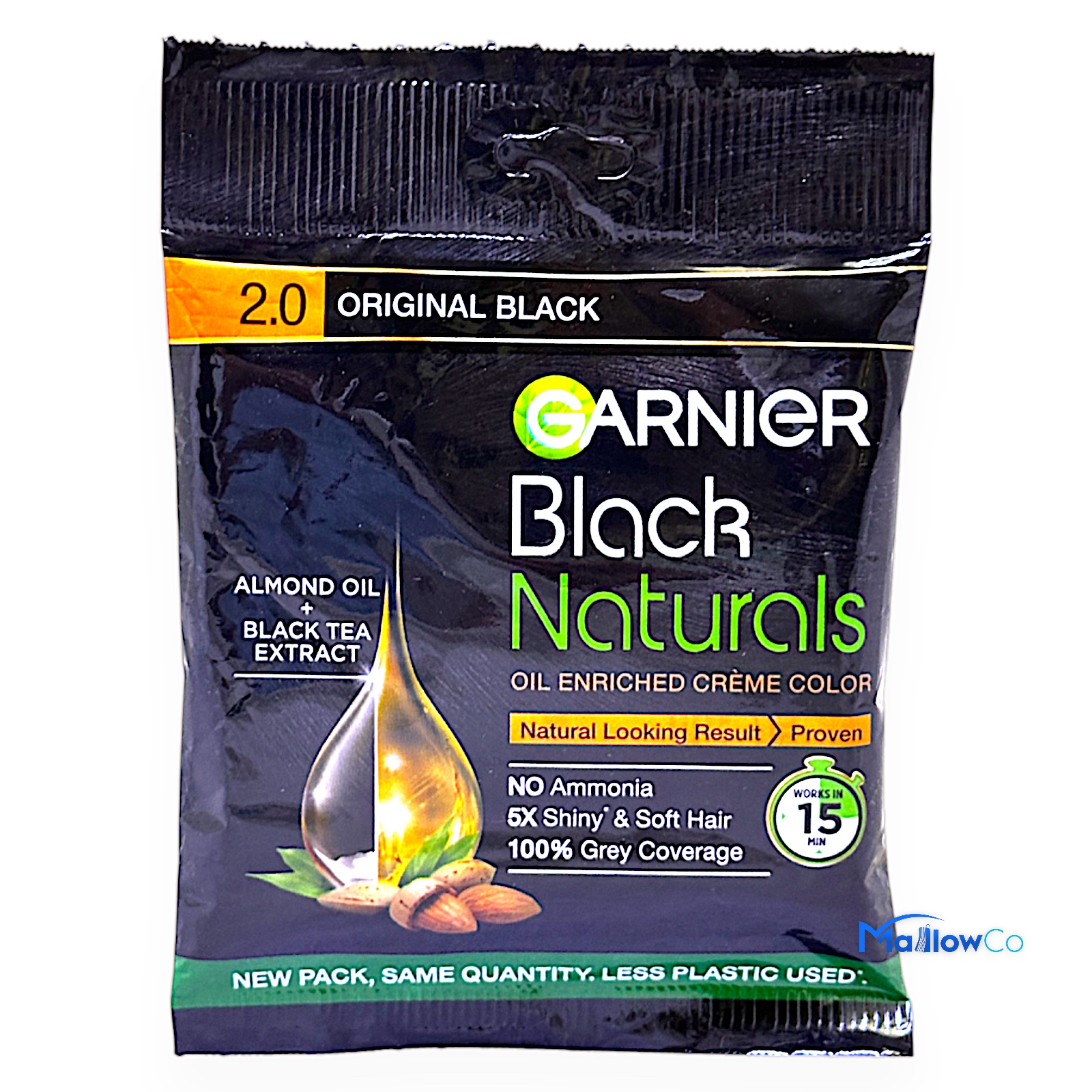 Ganier Black Natural Creme Color 2.0 Original Black - Cosmetics & Health 20gm - Image 1