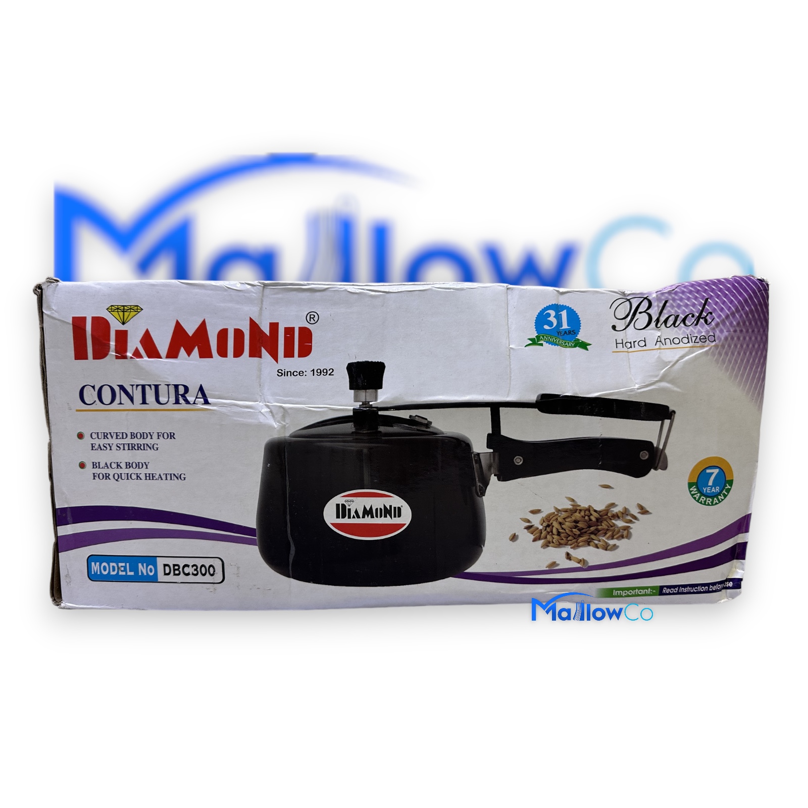Diamond Contura Black Pressure Cooker 3L Hard Anodized - Kitchen & Utensils 1pcs