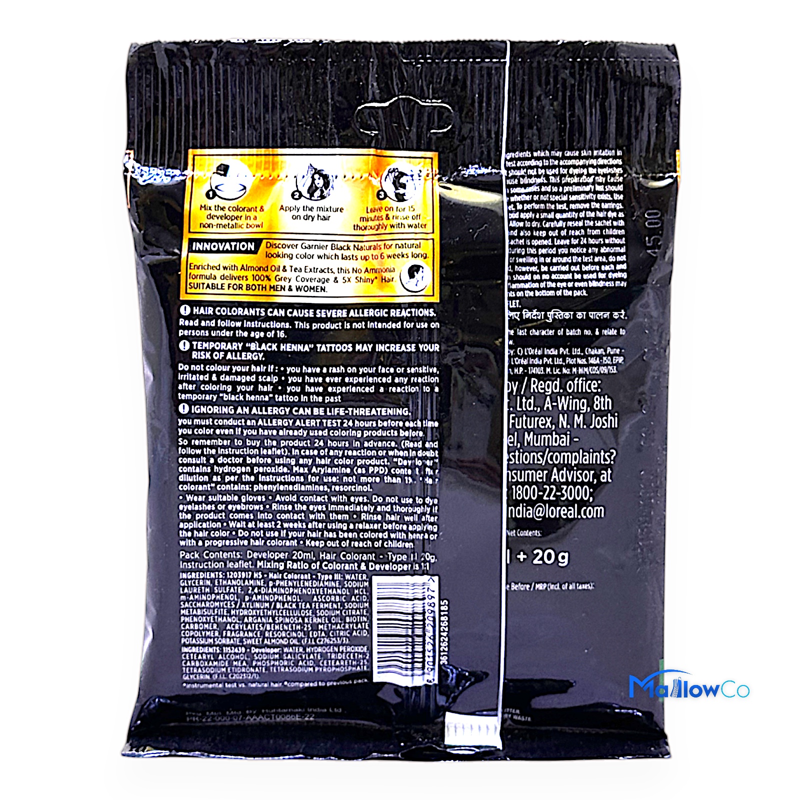 Garnier  Creme Color 3.0 Brown Black - Cosmetics & Health 20gm - Image 2