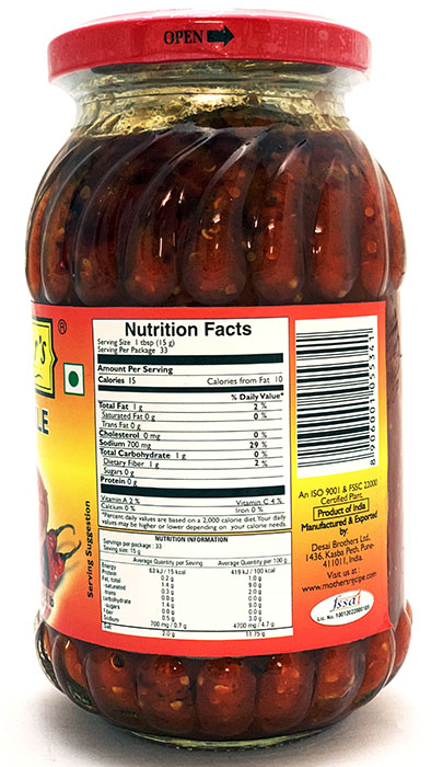Mother's Lime Pickle Hot - Pickle & Chutney 500gm - Image 2