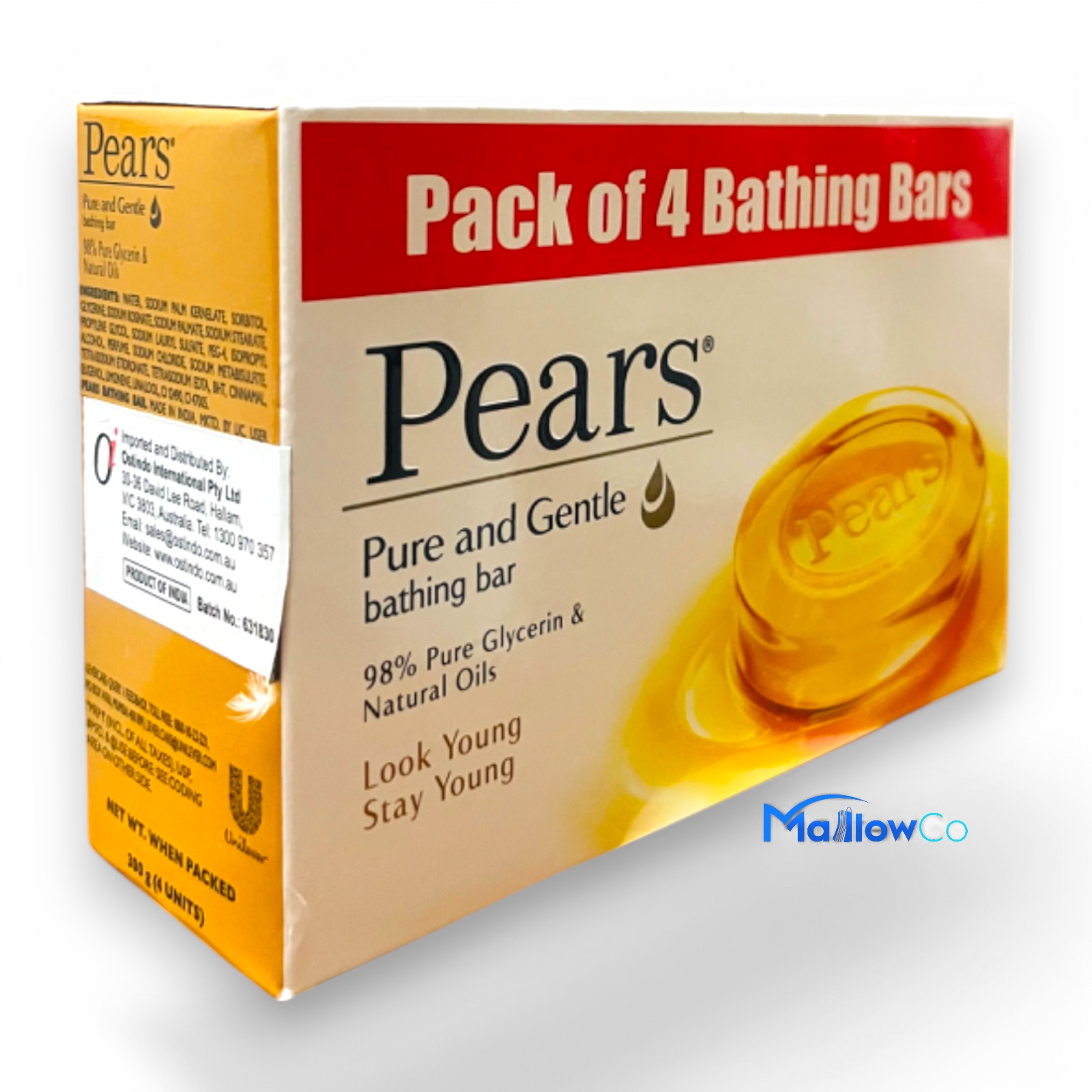 Pears 4 Bathing Bar Pack - Cosmetics & Health 1packet - Image 2