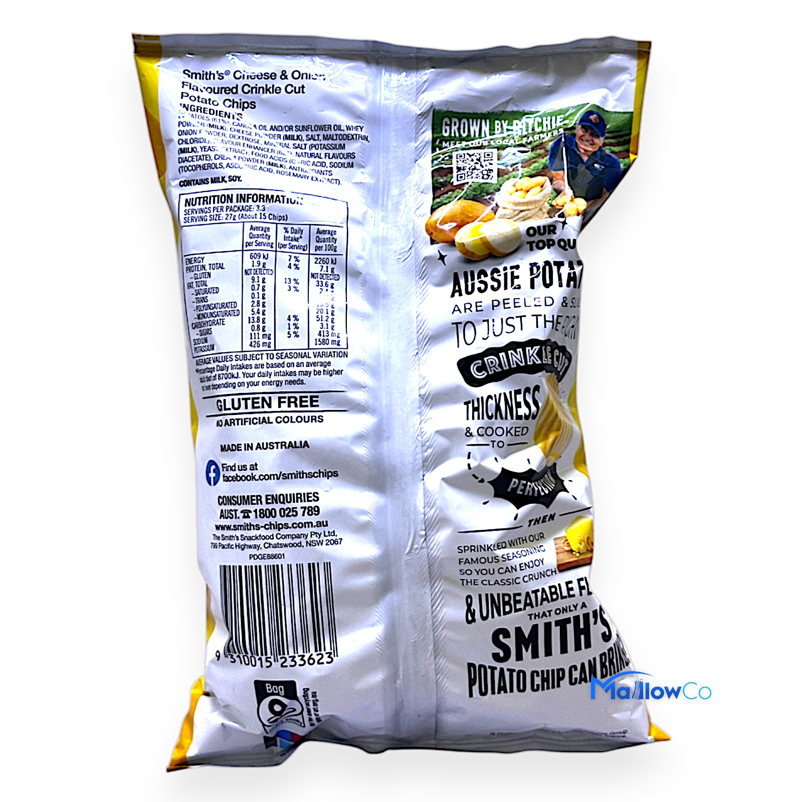 Smith’s Cheese & Onion Potato Chips – Classic Crinkle-Cut Snack - Snacks & Biscuit 90gm - Image 2