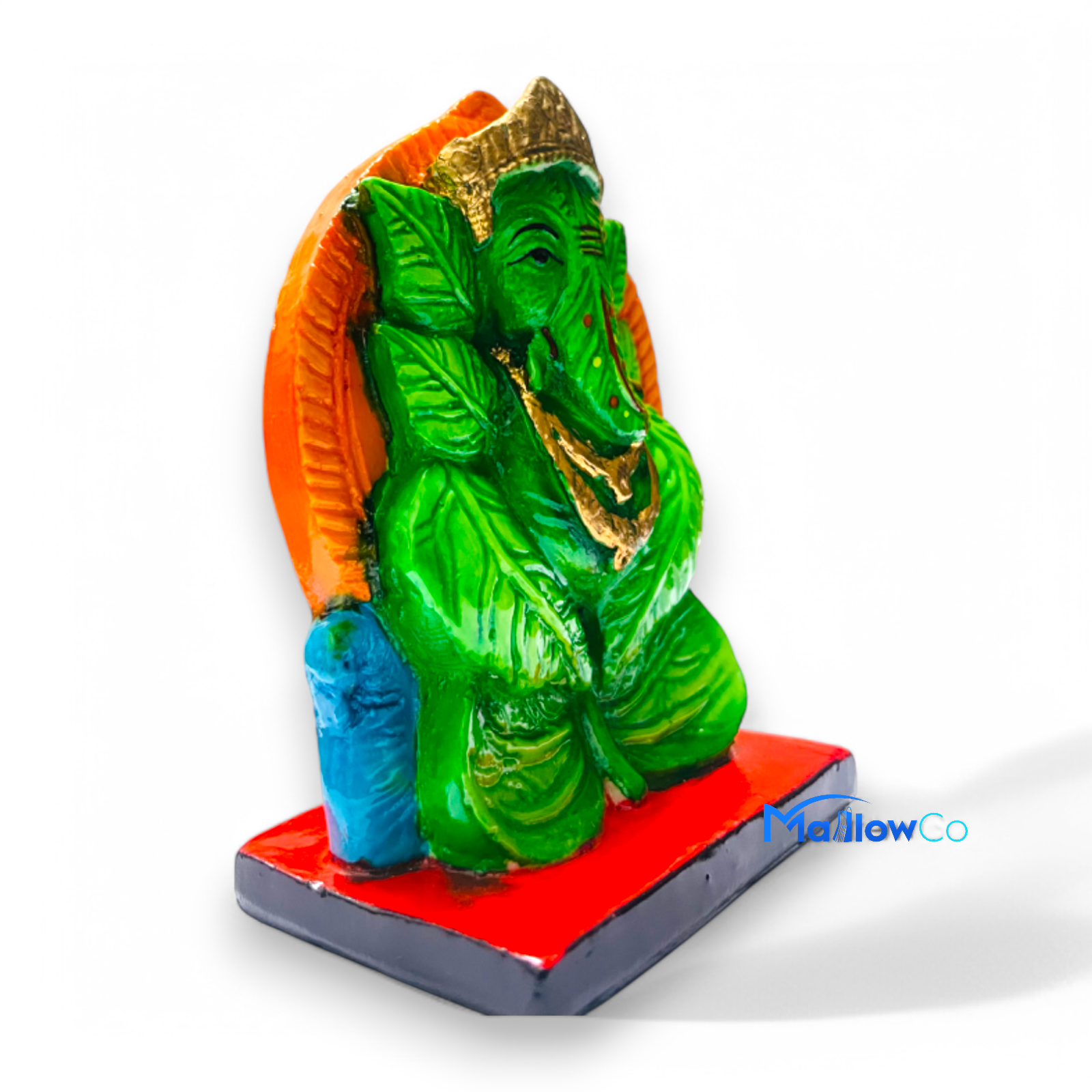 Green Coloured Ganesh Statue Hinduism 225gm - Festive & Occasions 1pcs - Image 1