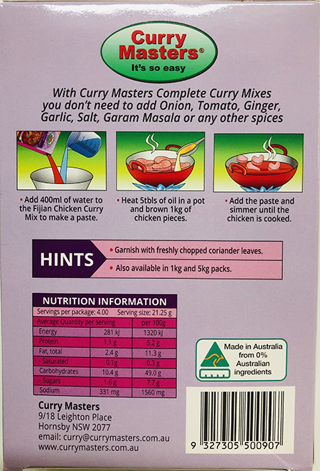 Curry Masters Fijian Chicken Curry - Spices & Premix 1pcs by Curry Master - Image 2