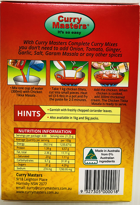 Curry Master Chicken Tikka Masala - Spices & Premix 1pcs by Curry Master - Image 2