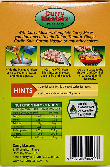 Curry Masters Mango Chicken - Spices & Premix 1pcs by Curry Master - Image 2