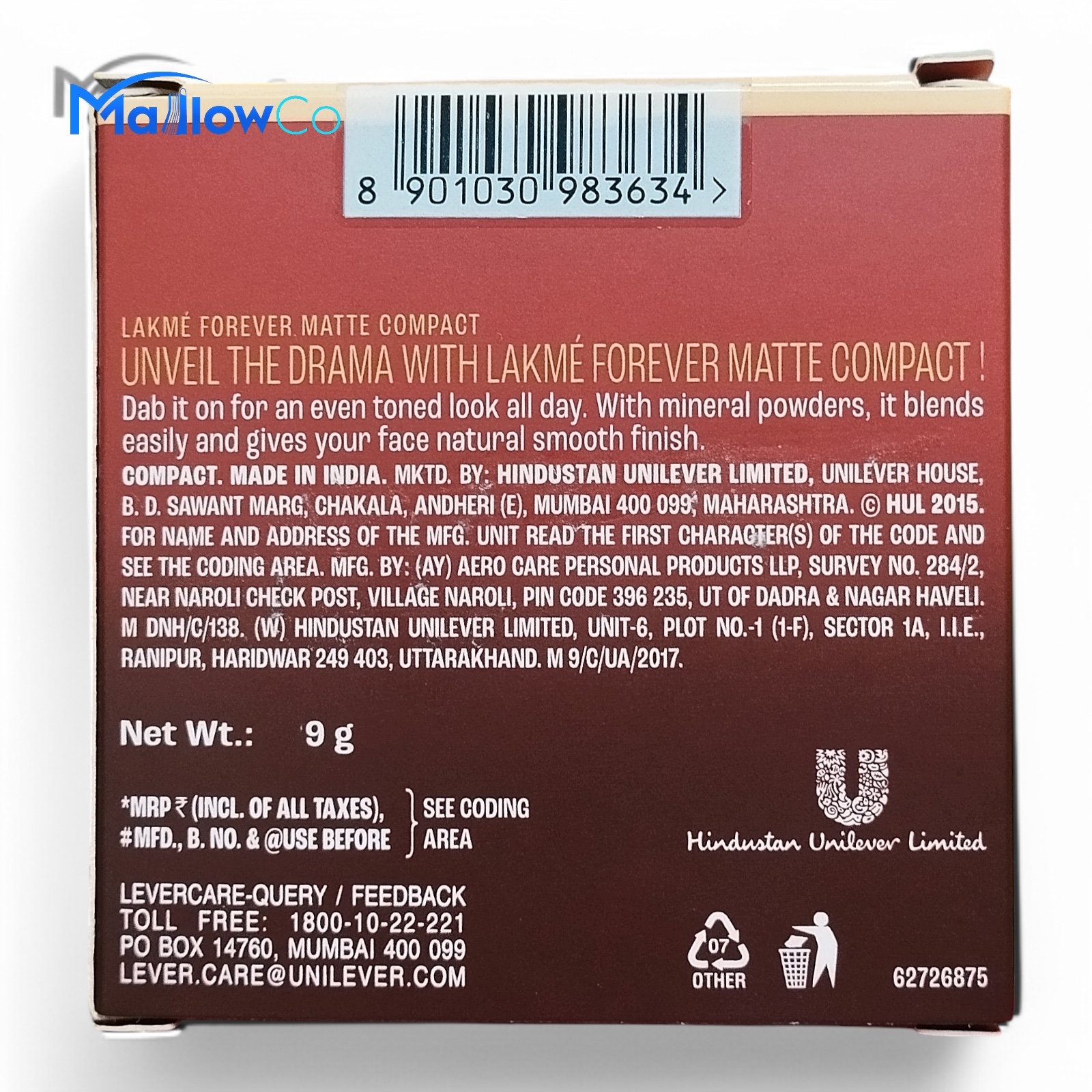 Lakme Forever Matte Compact - Cosmetics & Health 1pcs - Image 1