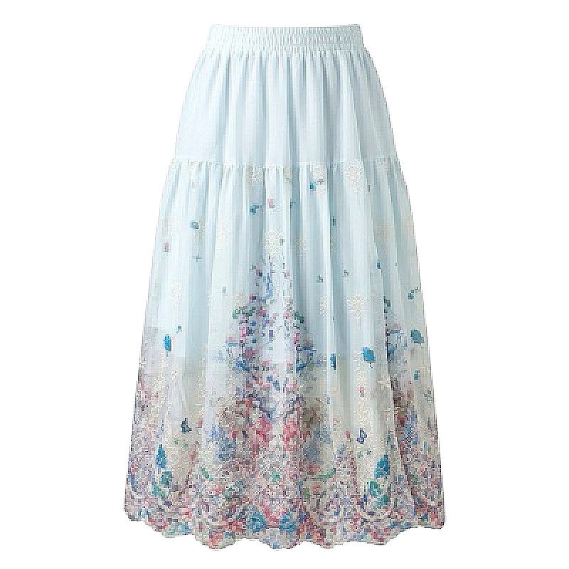 Floral Embroidered Boho Long Skirt