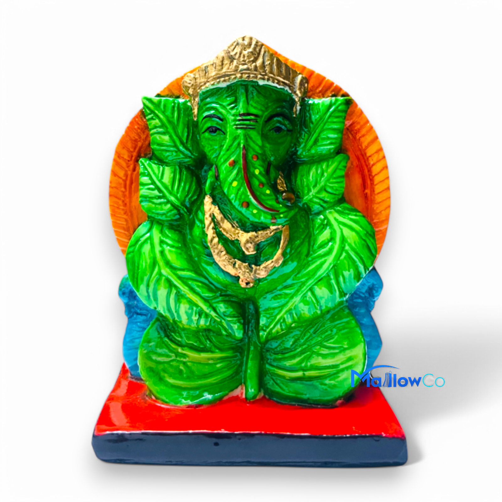 Green Coloured Ganesh Statue Hinduism 225gm